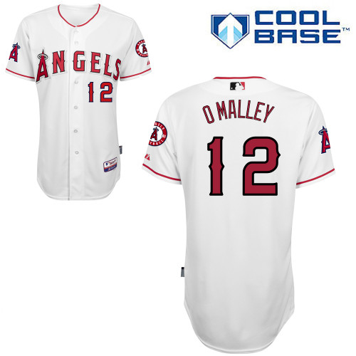 Shawn O Malley #12 MLB Jersey-Los Angeles Angels of Anaheim Men's Authentic Home White Cool Base Baseball Jersey